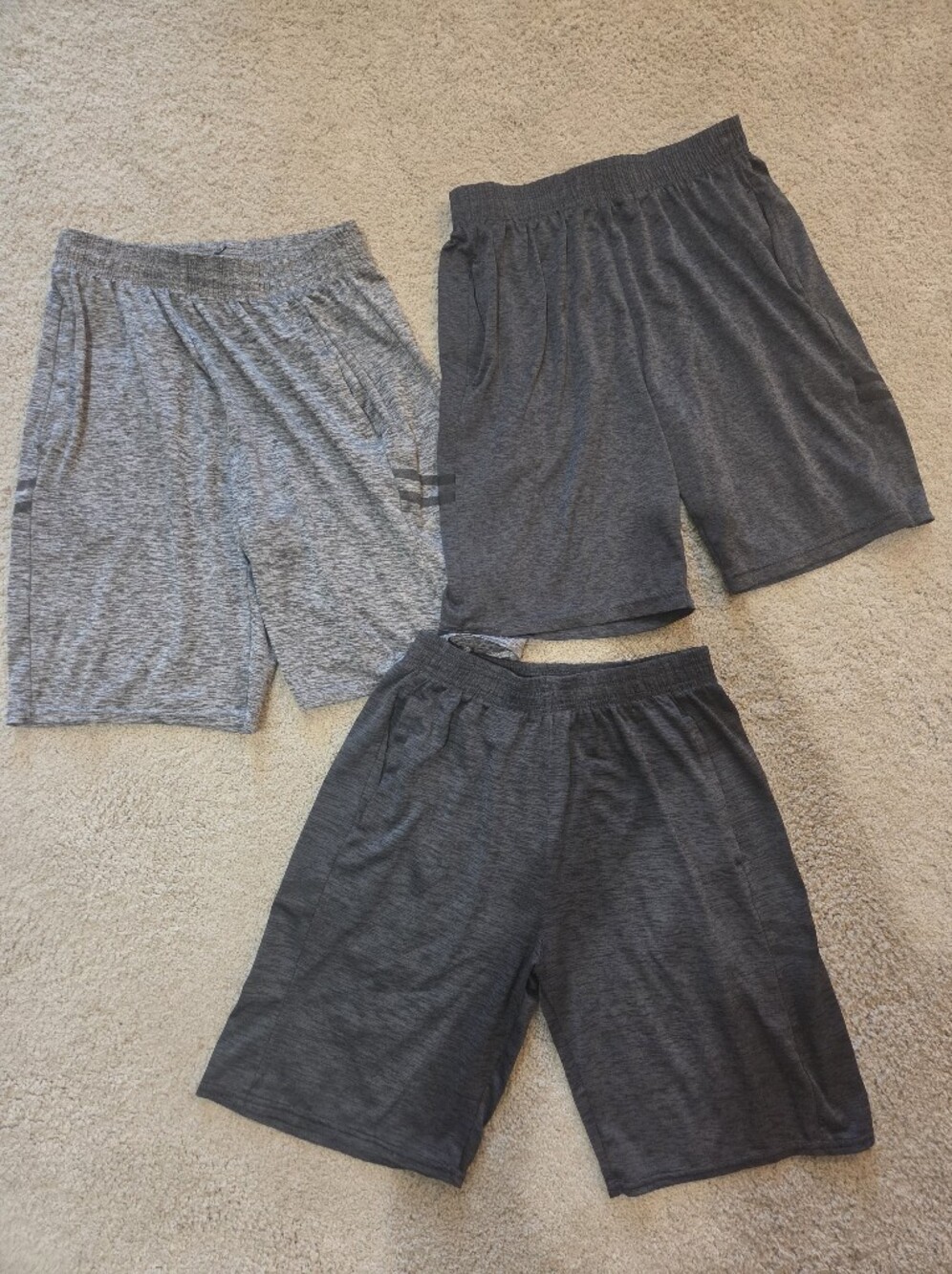 Kids Gray Athletic Shorts - Lightweight Everyday Activewear Size Medium